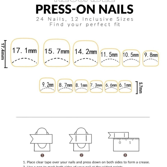 24Pcs Short Square White Toe Nails 3D Flower Rhinestone Set with Nail File SH - Picture 5 of 5